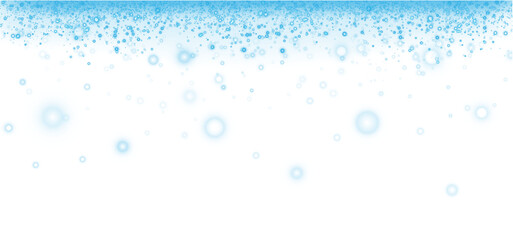 Glow light effect. Blue glitter and bokeh on transparent backdrop. Luxury particles with stardust. Magic Christmas composition. Special shine for poster or advertising. PNG.