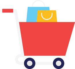 shopping cart  Vector Flat Icon Illustration