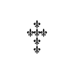 Fleur de lis cross icon isolated on transparent background