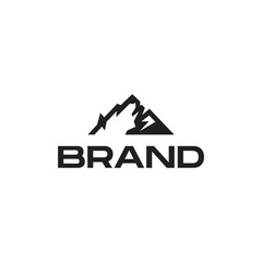 Mountain logo with bear head negative space