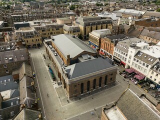 Fototapeta premium The new Perth Museum, Perthshire, Scotland. Taken by drone. Scottish museums