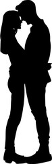Man and Women Kissing Silhouette Vector