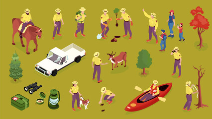 Isometric Forest Ranger Set