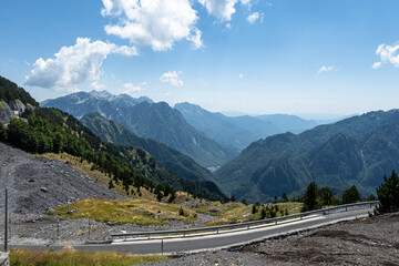 Albanian mountain Alps. Mountain landscape, picturesque mountain view in the summer, large panorama