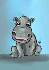Naklejka premium Hippopotamus illustration