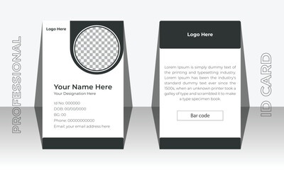 Modern minimalist corporate id card template. Creative id card design for your company employee or yourself.