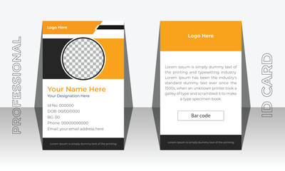 Modern minimalist corporate id card template. Creative id card design for your company employee or yourself.