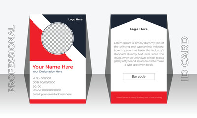 Modern minimalist corporate id card template Professional Identity Card Template Vector for Employee and Others