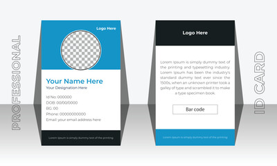 Modern minimalist corporate id card template. Creative id card design for your company employee or yourself.