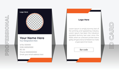 Modern minimalist corporate id card template. Creative id card design for your company employee or yourself.