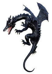 3D Rendering Fairy Tale Dragon on White