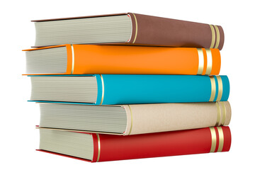 Stack of books, 3D rendering isolated on transparent background - 638812581