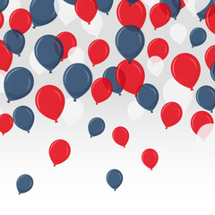 Ballons aux couleurs de la France - Éléments vectoriels éditables pour la fête et les célébrations diverses - Ballons qui s'envolent - Compositions festives pour une fête ou un événement sportif