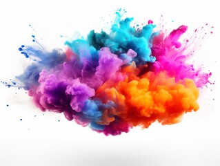 Holi color festival rainbow explosion colorful clouds