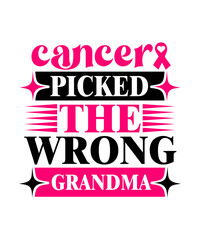 cancer picked the wrong grandma svg design