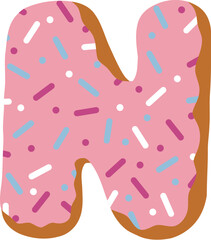Donut Font Letter N