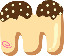 Chocolate Cake Alphabet M