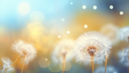 Abstract blurred nature background, Smooth soft background,  dandelion seeds