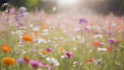 Obraz na płótnie Canvas flower meadow with blurred background