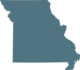 Blue Map of US federal state of Missouri