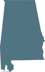 Blue Map of US federal state of Alabama