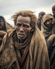 Naklejka premium Portrait of a man living in a drought