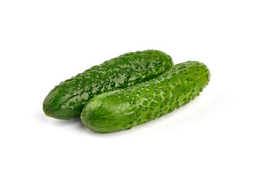 Cucumbers, isolated on white background. High resolution image.