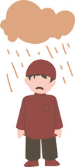 Mental health awareness, mental illness Illustration, unhappy kid