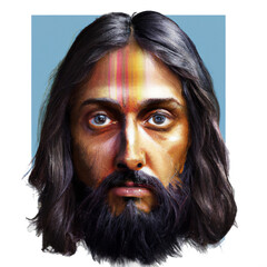 Face of Jesus christ pop modern colorful - obrazy, fototapety, plakaty