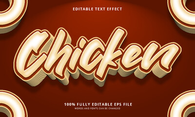 Chicken text style editable text effect