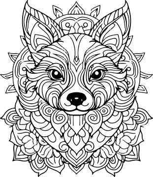 Coloring Page - Malbuch Hunde