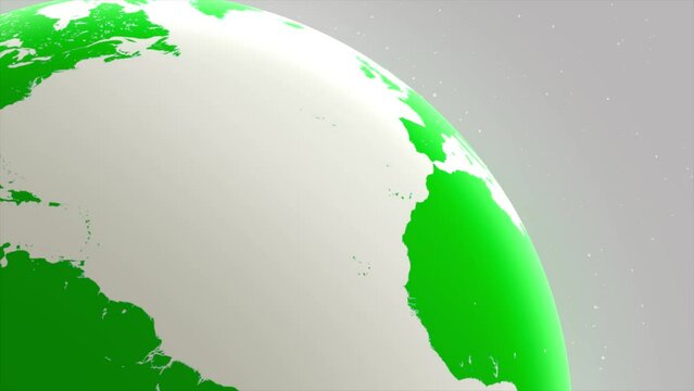 Abstract White Corporate Earth Globe Animation with Seamless Loop
