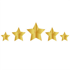 gold five stars vector illustration