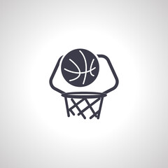 basketball icon. ball flies into the basket icon.
