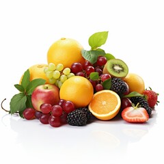 mix of a fresh fruits isolated on a white background