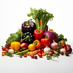 mix of a fresh vegetables isolated on a white background