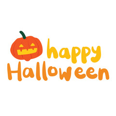 halloween pumpkin. hand drawing cartoon pumpkin for halloween sticker. halloween element sticker
