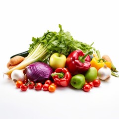 mix of a fresh vegetables isolated on a white background