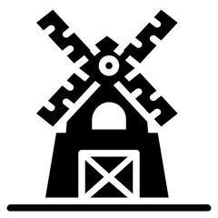  Agriculture, Energy, Farm, Farming, Flour, Mill, Windmill Glyph Icon © ratacon studio
