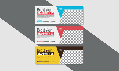 business facebook cover or web banner template design for social media post