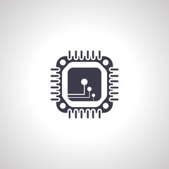 CPU chip isolated icon. CPU icon