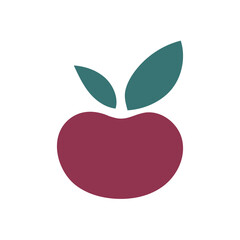 Plum hand drawn. Abstract shape fruit inspiration. Vector illustration, flat design