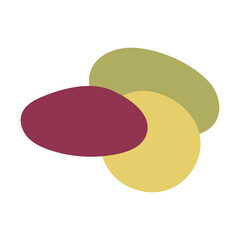 Abstract shapes fruit inspiration. Hand drawn organic shapes. Vector illustration, flat design