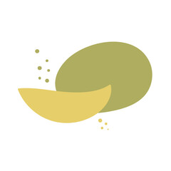 Melon hand drawn. Abstract shape fruit inspiration. Vector illustration, flat design