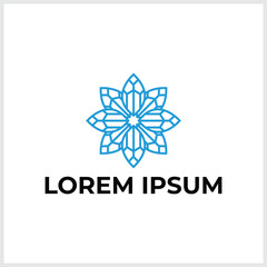 flower shape. Gradient premium logotype. Isolated floral logo. Business identity concept for bio, eco company, yoga or spa salon