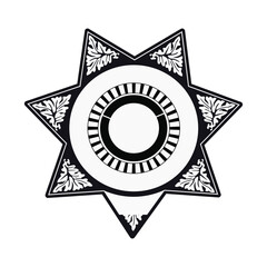 vector illustration of Security Police badge, Vector of sheriff badge		
