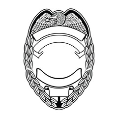 vector illustration of Security Police badge, Vector of sheriff badge		
