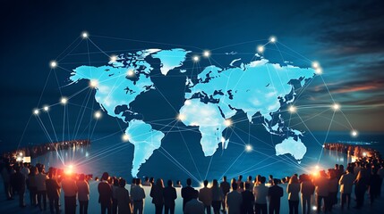 Worldwide Network, Boundless Bonds: Embracing Our Interconnected World, Digital art illustration