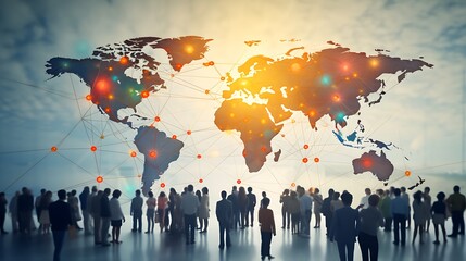 Worldwide Network, Boundless Bonds: Embracing Our Interconnected World, Digital art illustration