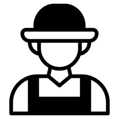  Agriculture, Farm, Farmer, Man, Person Icon, Solid style icon vector illustration, Suitable for website, mobile app, print, presentation, infographic and any other project.